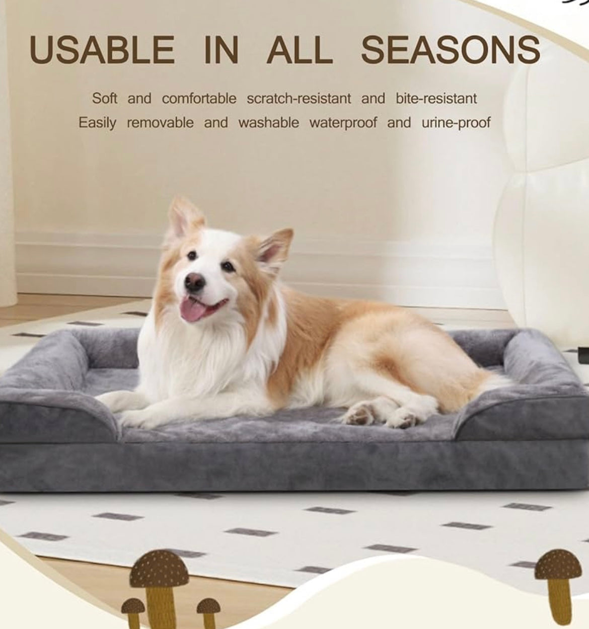 Washable orthopedic bed for dogs