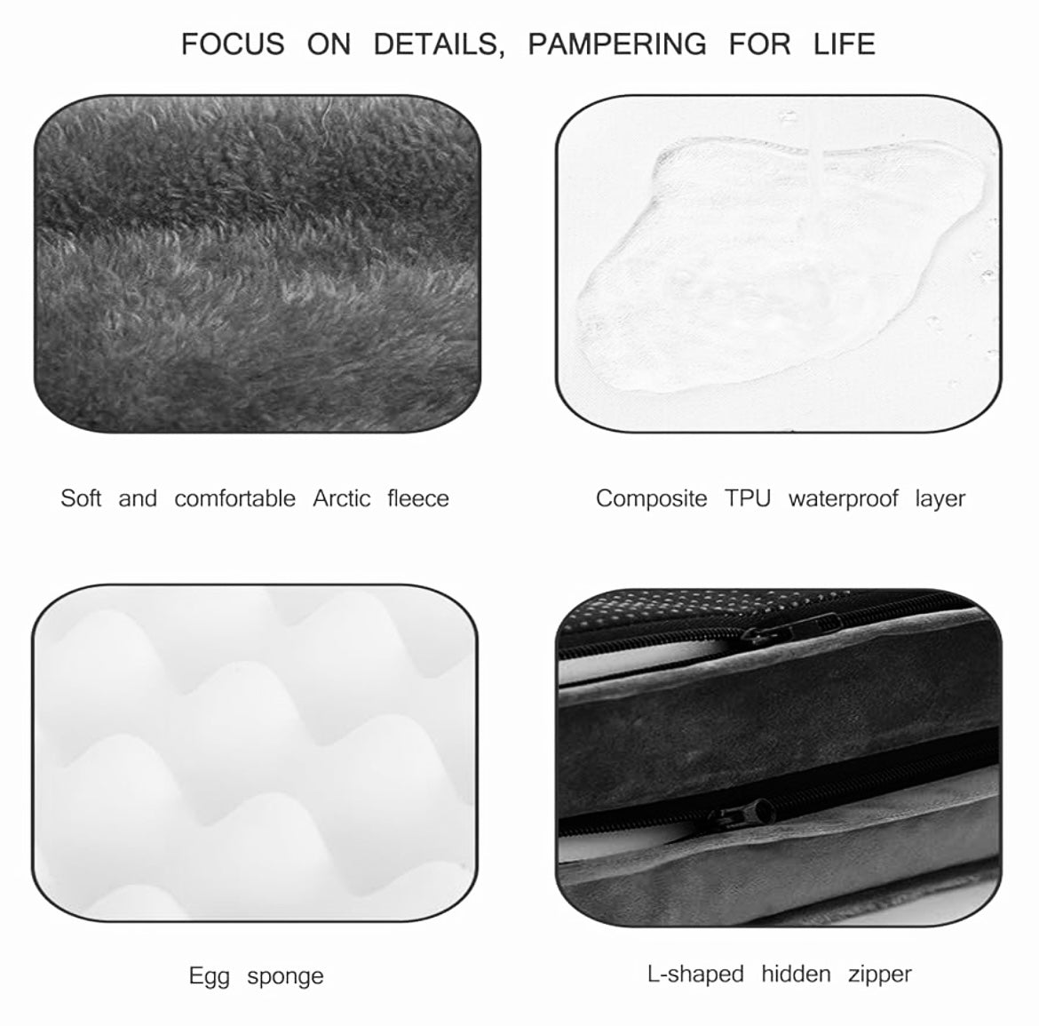 Washable orthopedic bed for dogs