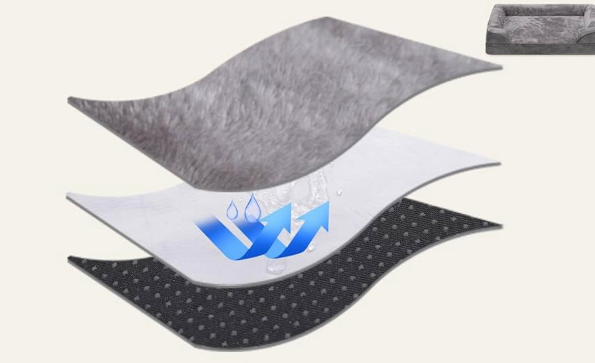 Washable orthopedic bed for dogs